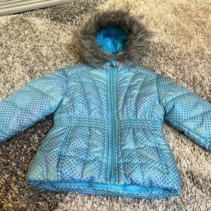 Rothschild Girls Hooded Foil-Print Puffer Jacket